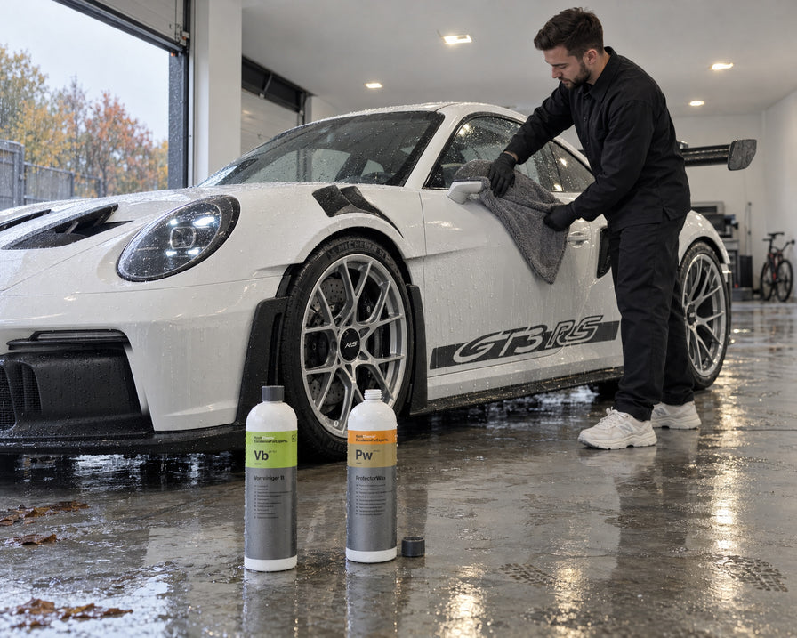 Detailing1 Spotlight: jesienne mycie z Koch-Chemie Vb i Pw, ręcznik THE COLLECTION Aqua na Porsche 911 GT3 RS