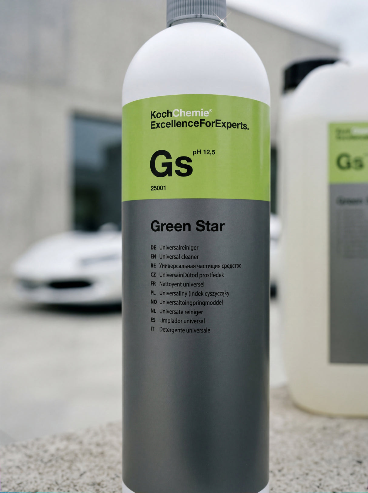 Koch-Chemie Green Star Gs Label-Nahaufnahme mit sichtbarem pH 12,5