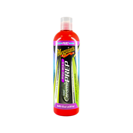 Meguiar's Pre-Wax Prep: entfernt feine Swirls, vertieft den Glanz und legt SiO2-Schutzschicht in einem Schritt — die perfekte Vorbereitung vor dem Wachsen.